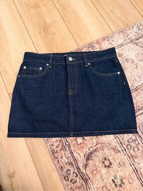 GRLFRND Dark Indigo Denim Mini Skirt